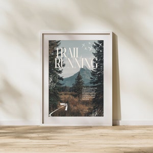 High-quality trail running poster - Inspirational quote - Perfect decoration for trail runners and outdoor athletes