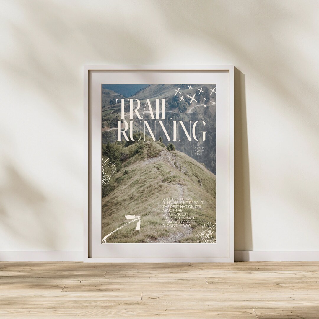Running Path Poster Trail Running Poster – Minimalist Trail Running Wall Art, Gift for ...