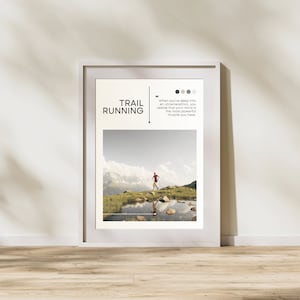 High-quality trail running poster - Inspirational quote - Perfect decoration for trail runners and outdoor athletes