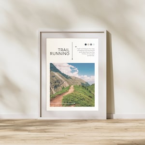 High-quality trail running poster - Inspirational quote - Perfect decoration for trail runners and outdoor athletes