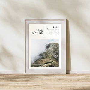 High-quality trail running poster - Inspirational quote - Perfect decoration for trail runners and outdoor athletes