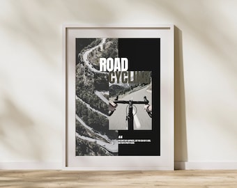 Rennrad Poster – Minimalistische Cycling Wall Art, Bike Poster, Geschenk für Radfahrer