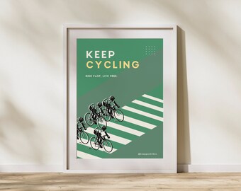Rennrad Poster – Minimalistische Cycling Wall Art, Bike Poster, Geschenk für Radfahrer