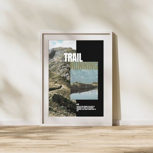 High-quality trail running poster - Inspirational quote - Perfect decoration for trail runners and outdoor athletes