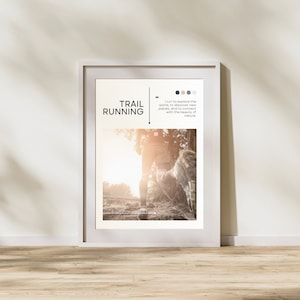 High-quality trail running poster - Inspirational quote - Perfect decoration for trail runners and outdoor athletes