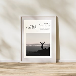 High-quality trail running poster - Inspirational quote - Perfect decoration for trail runners and outdoor athletes