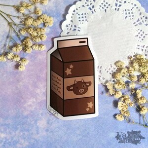 Pegatina de leche con chocolate y avellanas