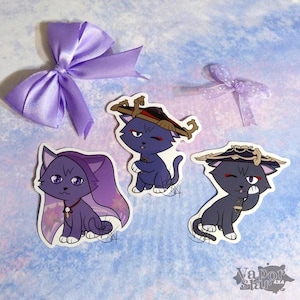 Genshin Wanderer, Scaramouche, & Kabukimono Cat Stickers