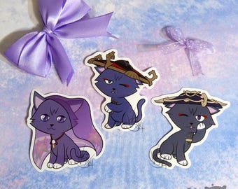 Genshin Wanderer, Scaramouche, & Kabukimono Cat Stickers
