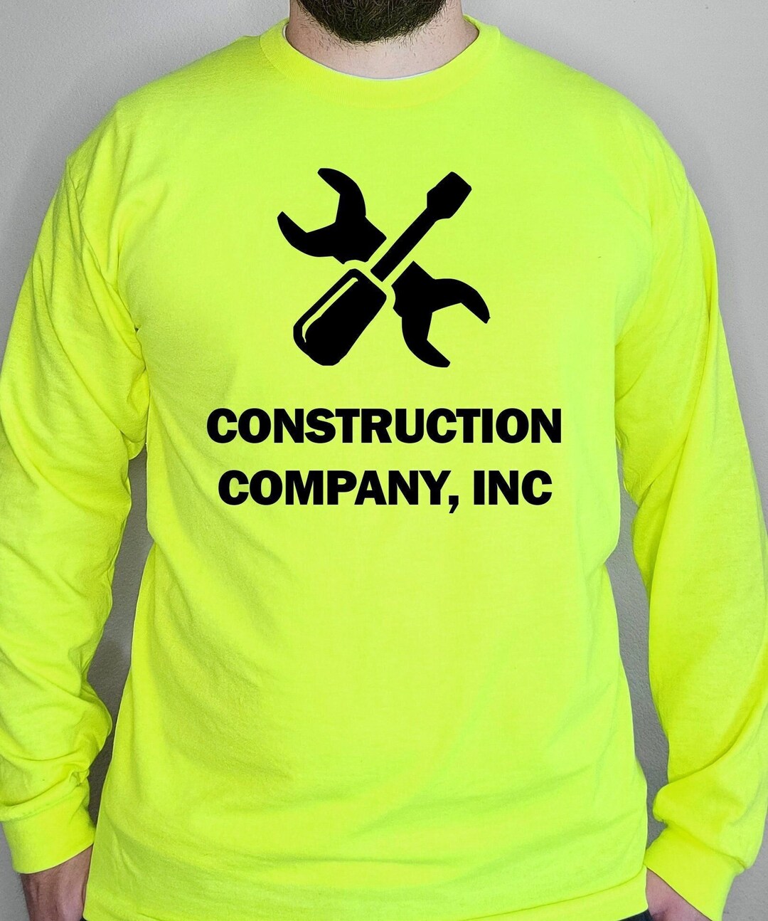 Custom Long Sleeve High Viz Safety Green Shirt Etsy