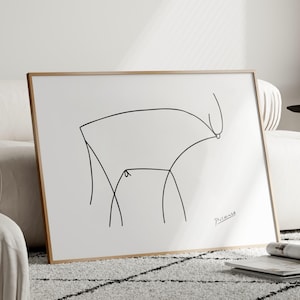 Picasso Bull Fight Printable Wall Art Print | Picasso Print | Picasso Print Bull Line Art | Picasso Wall Art | Digital Printable Art Poster
