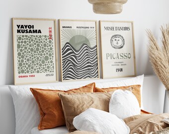 Picasso, Bauhaus, Kusama Print Set: Gallery Wall Art (Digital Download)