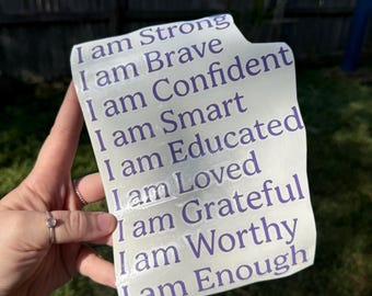Mirror Affirmation LARGE - Customisable with name - choice of colour - positive vibes I am enough I am loved Kids baby room decor sticker