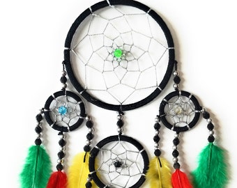 Dreamcatcher Rasta Reggae Dream Catcher 9 X 30cm Handmade