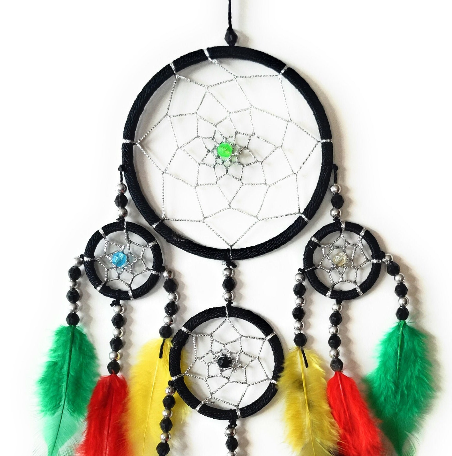 Dreamcatcher Rasta Reggae Dream Catcher 9 X 30cm Handmade