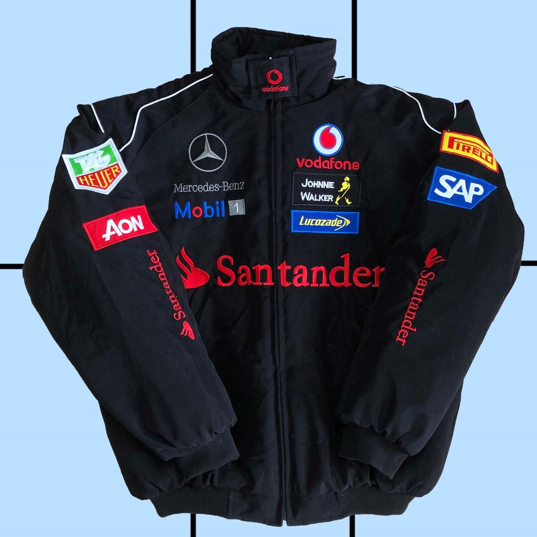 Embroidered Mercedes Benz Jacket Racing Black AMG Streetwear - Etsy