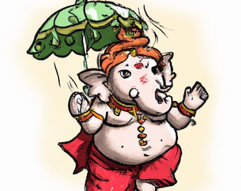 Ganesha, Ganapati, children, drawing, image, illustration