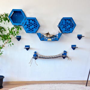 Cat Wall Furniture, Modern Cat Wall Shelves, Cat Wall Bed, Cat Bridge, Cat Steps, Cat Tower, Cat Play Furniture