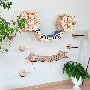 Cat Wall Furniture, Modern Cat Wall Shelves, Cat Wall Bed, Cat Bridge, Cat Steps, Cat Tower, Cat Play Furniture