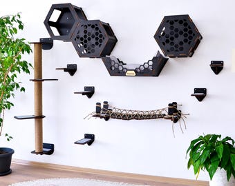Cat Wall Furniture, Modern Cat Wall Shelves, Cat House, Cat Wall Bed, Cat Bridge, Cat Steps, Cat Tower, Cat Play Furniture