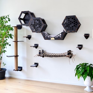 Cat Wall Furniture, Modern Cat Wall Shelves, Cat Wall Bed, Cat Bridge, Cat Steps, Cat Tower, Cat Play Furniture