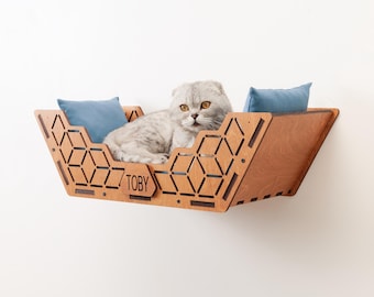 Modernes niedliches Katzenwandbett, Katzenwandmöbel, Katzenregale, Haustiermöbel