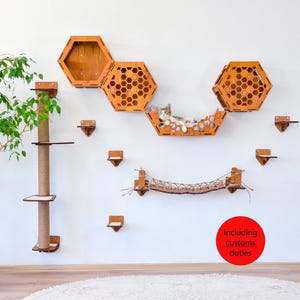 Cat Wall Furniture, Modern Cat Wall Shelves, Cat House, Cat Wall Bed, Cat Bridge, Cat Steps, Cat Tower, Cat Play Furniture