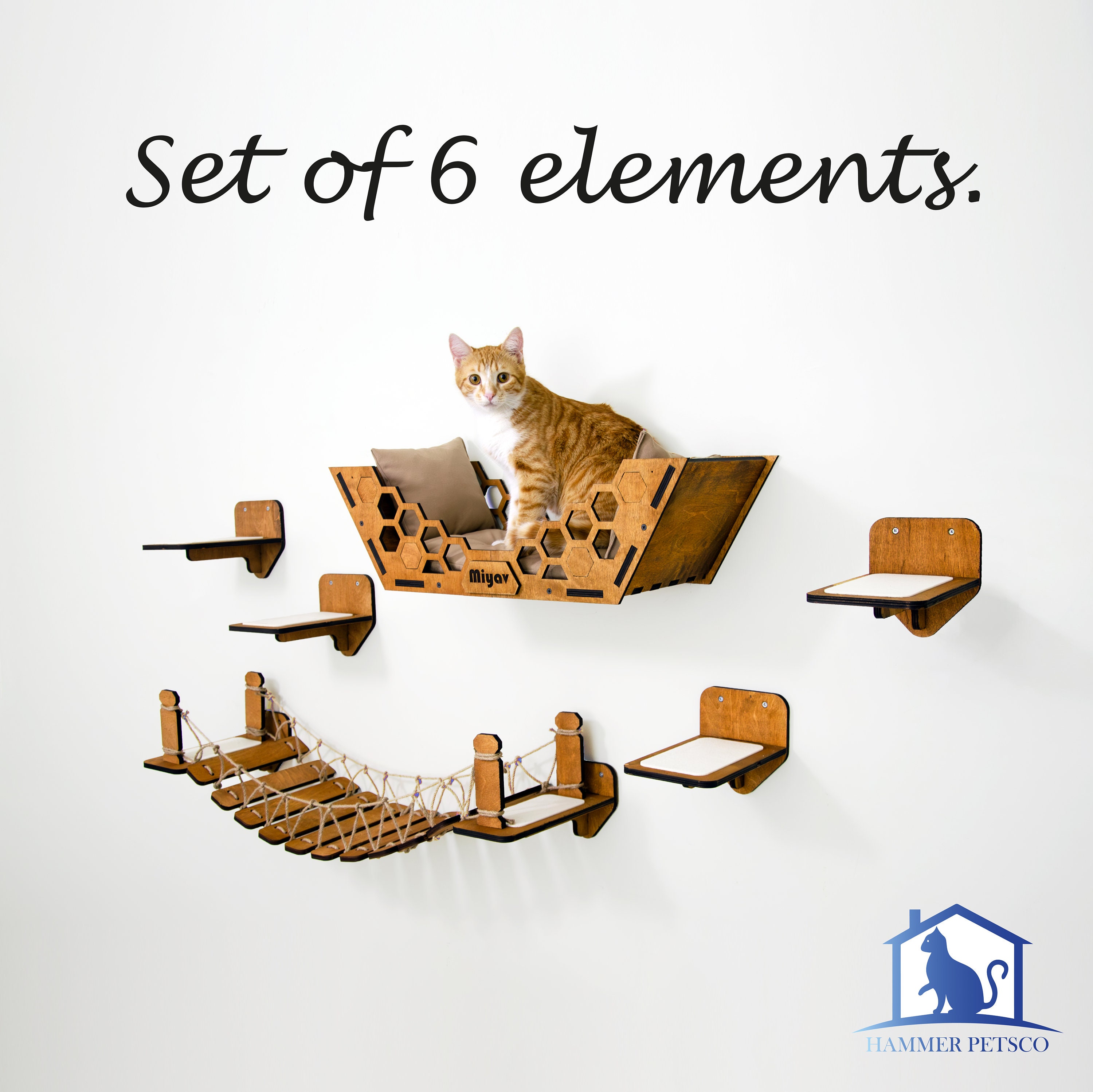 Modern Cat Wall Shelves, Modern Cat Wall Furniture, Cat Bridge, Cat