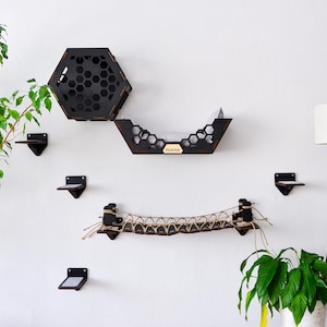 Modern Cat Wall Shelves, Modern Cat Wall Furniture, Cat Bridge, Cat Steps, Cat Tower, Cat Play Furniture