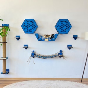 Cat Wall Furniture, Modern Cat Wall Shelves, Cat Wall Bed, Cat Bridge, Cat Steps, Cat Tower, Cat Play Furniture