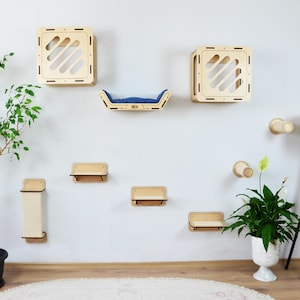 Cat Wall Furniture, Modern Cat Wall Shelves, Cat Wall Bed, Cat Steps, Cat Tower, Cat Play Furniture