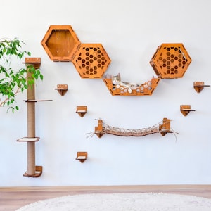 Cat Wall Furniture, Modern Cat Wall Shelves, Cat Wall Bed, Cat Bridge, Cat Steps, Cat Tower, Cat Play Furniture