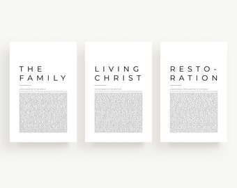 家族の宣言、生けるキリスト、回復の宣言バンドル | 現代の LDS プリント | 末日聖徒ホーム | デジタル ダウンロード