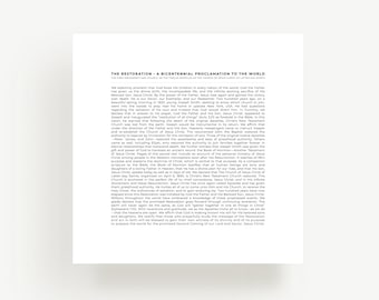 LDS 回復宣言 | ブロック スタイル | 現代の LDS 印刷物 | インスタント デジタル ダウンロード