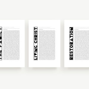 Family Proclamation, Living Christ and Restoration Proclamation Bundle | Modern LDS prints | Latter-day Saint home | Digital Download