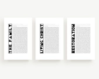 家族の宣言、生けるキリスト、回復の宣言バンドル | 現代の LDS プリント | 末日聖徒ホーム | デジタル ダウンロード