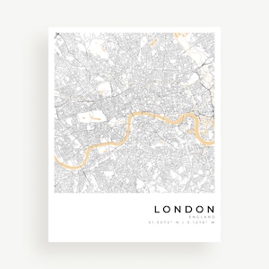 London map print poster | London city road map art | Custom map | Digital download | Personalized map print