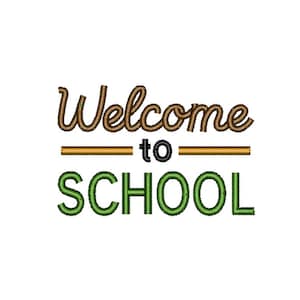 Welcome to School Embroidery Design | Teacher Gift Back to School Machine Embroidery Pattern | 3 Sizes | 5 FORMATS
