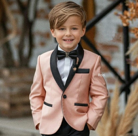 Trajes Peach Slim Fit Trajes elegantes de 2 piezas para ninos Trajes para ninos pequenos Trajes de boda Trajes de novio Regalos de cumpleanos Etsy Espana