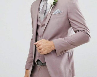 Men Rose Pink Suits Three Piece Suit for Wedding, Engagement, Anniversary, Prom, Wear and Grooms Suit Slim Fit Party Wear Suits