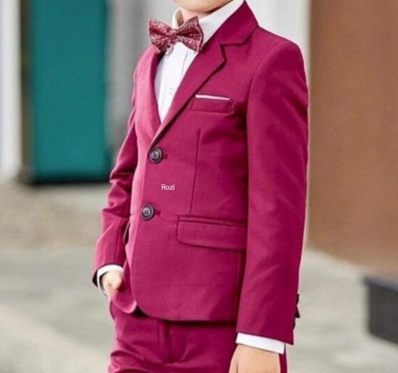 Boys Pink Suits 2 Piece Slim Fit Stylish Wedding Suit Etsy