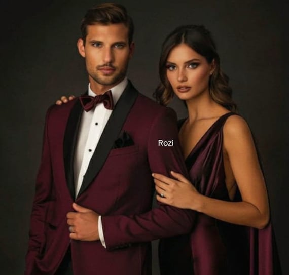 Abito da uomo Abito da uomo in due pezzi bordeaux per matrimonio fidanzamento ballo di fine anno abiti da sposo e abiti da testimone dello sposo tutti i colori disponibili Etsy