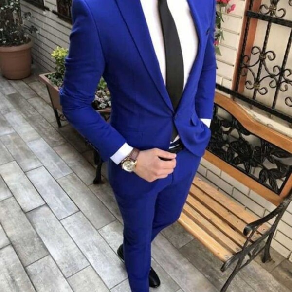 Men's Suits Royal blue Wedding Suits Groom Wear Suit 3 Piece Suit One Button Suit Party Wear Suit For Men Dinner suit New arrival 3 piece.