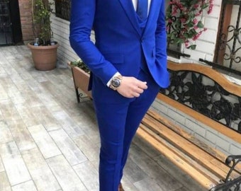 Men's Suit, Royal blue Wedding Suit Groom Wear Suit 3 Piece Suit One Button Suit Party Wear Suit For Men Dinner suit New arrival 3 piece.