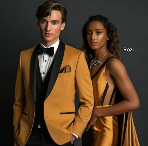 Traje de 3 piezas color mostaza para hombre esmoquin de boda de 3 piezas color mostaza chaqueta pantalon de vestir para padrinos de boda ropa para hombre Etsy Mexico