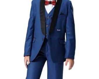 Kid's & Boy's Suit Slim Fit Blue Suit 3 Piece Suit Wedding Wear Boy Suit Party Wear Suits Birthday Gifts Suits