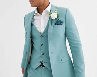 Men Suit Wear Green Three Piece Men Suit for Wedding, Engagement, Prom, Groom wear and Groomsmen Suits All Color Available