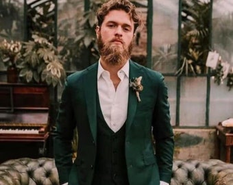 Men Suit Slim Fit Stylish Three Piece Green Mens Suit for Wedding, Engagement, Anniversary, Prom, Groom Wear And GroomsMen Suit Slim Fits