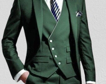 Man Green 3 Piece suits Wedding Suit Grooms Wear Suit One Button Suit Party Wear Suit For Men Dinner suit event wear 3 piece bespoke suits
