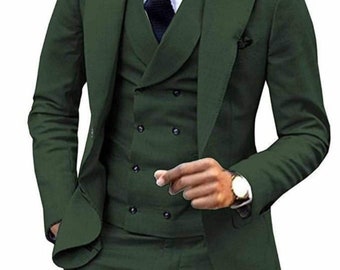 Men Green 3 Piece Suits Wedding Suit Grooms Wear Suit One Button Suit Party Wear Suit For Men Dinner Suit Event Wear 3 piece suits.